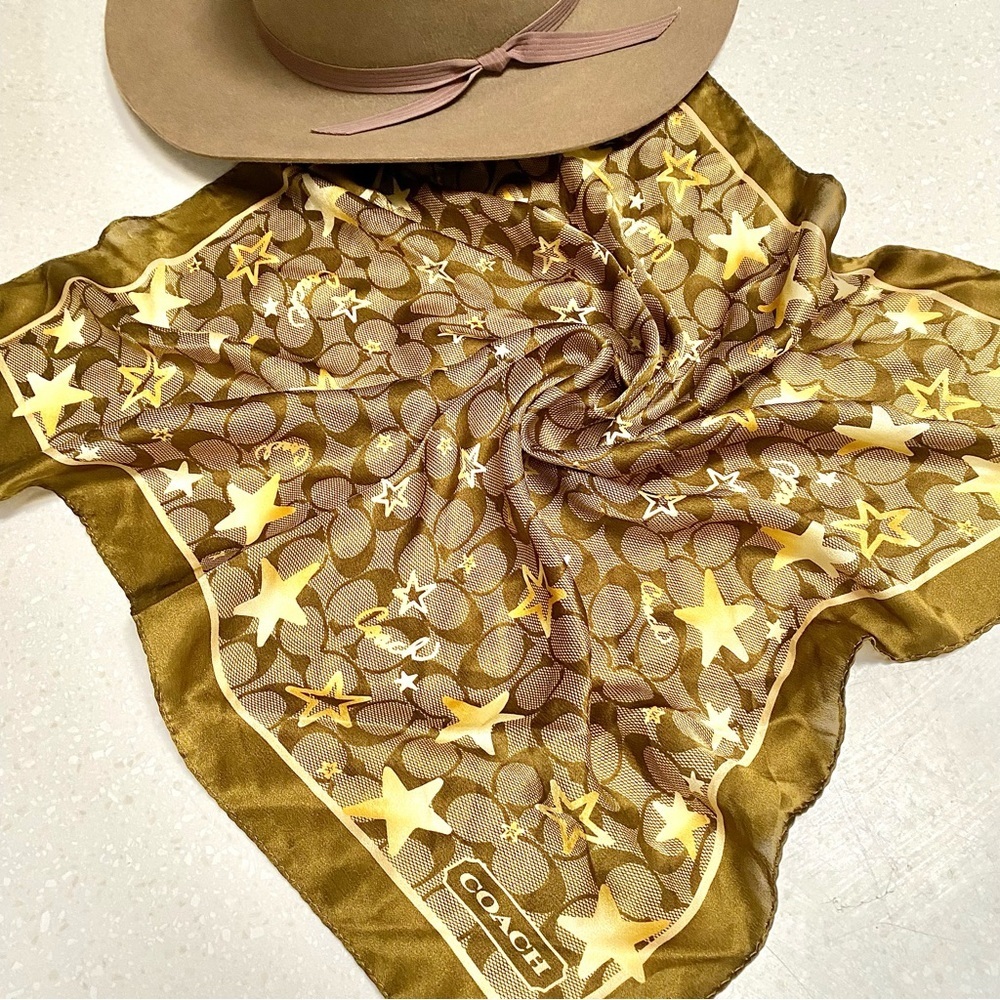 Trendy Silk COACH scarf/wrap w southwestern Equestrian vibe